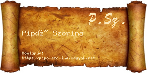 Pipó Szorina névjegykártya